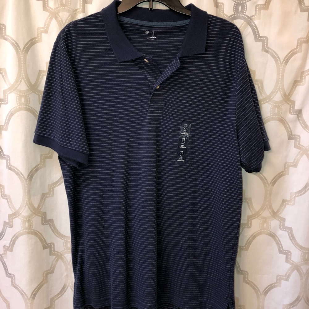 Navy stripe polo